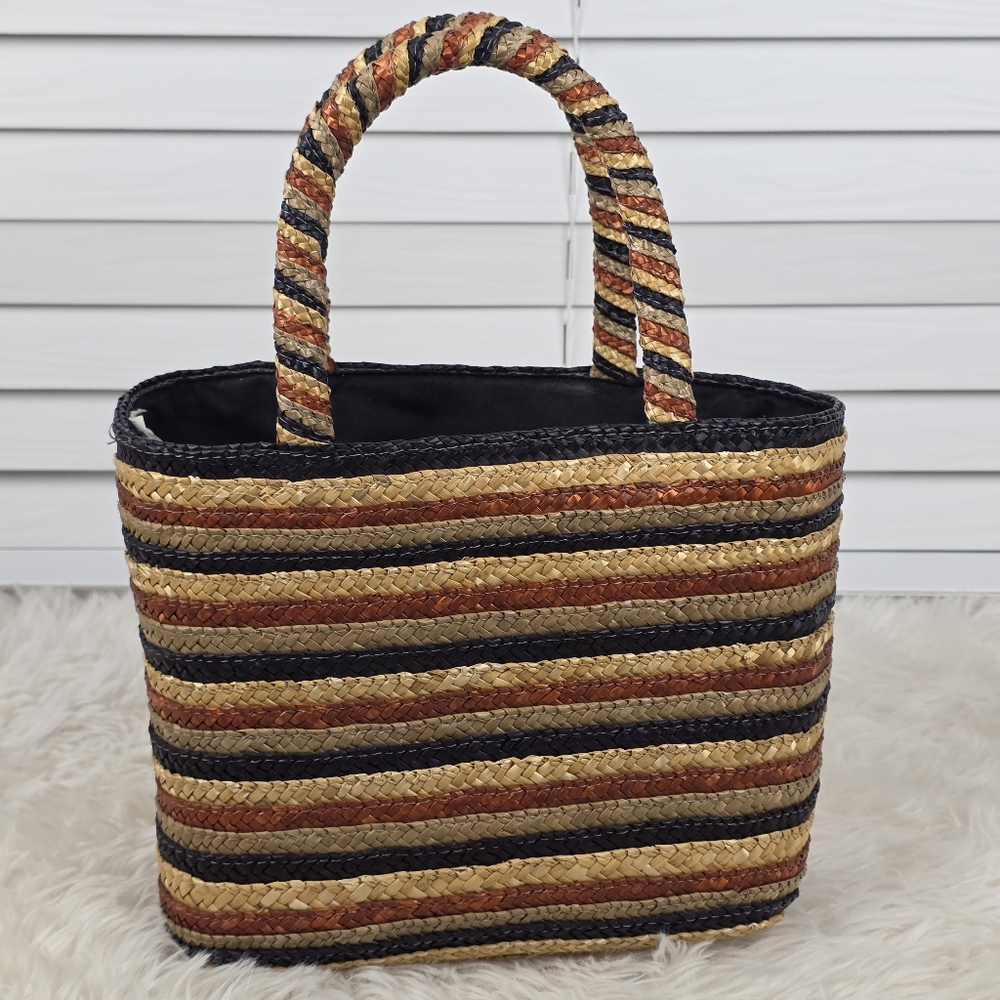 Striped Straw Bag and Hat Set - Picture 8 of 15